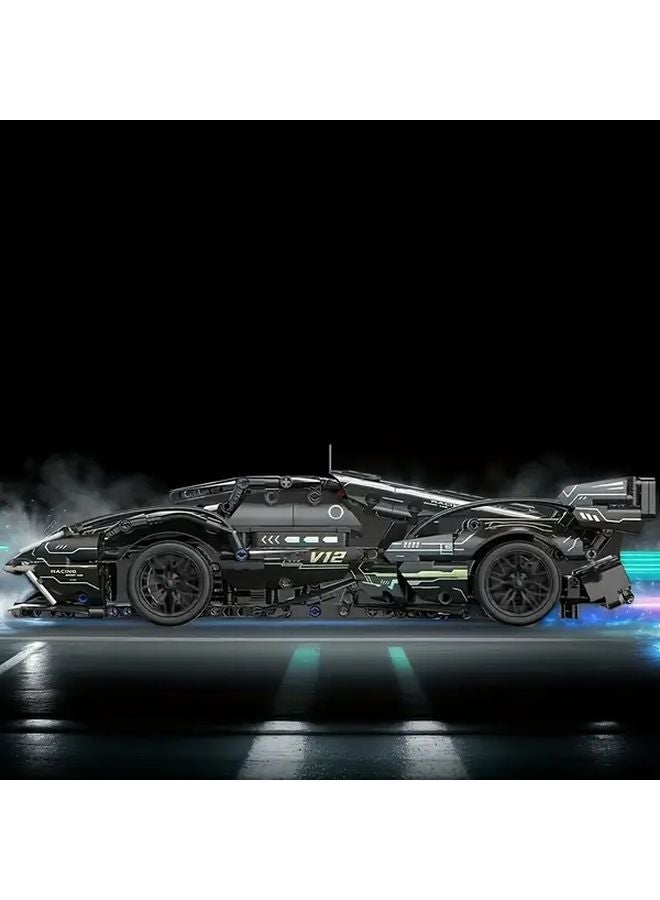 مكعبات بناء السيارة السوداء 1330 قطعة نموذج بلاستيكي ABS تصميم أنيق بناء متين هدية - Image 4